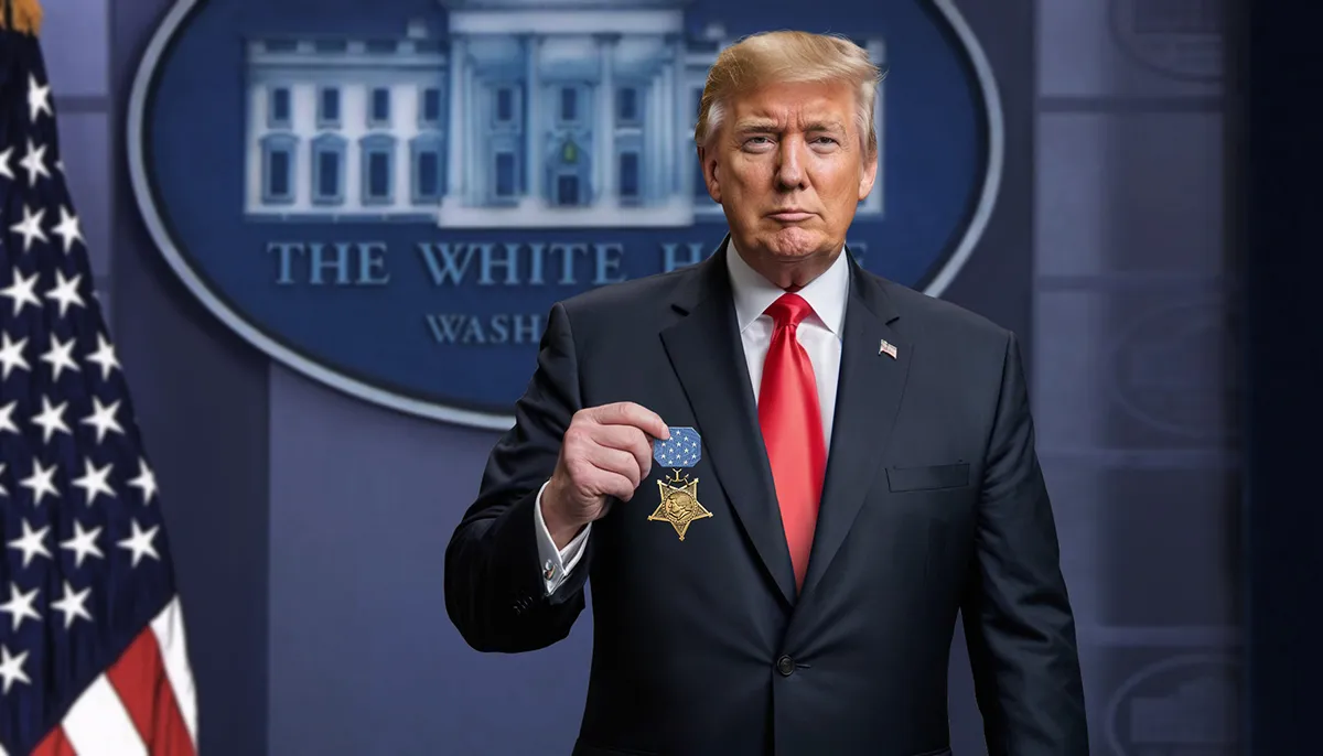 Donald Trump presenting his very own edition of Medals of Honor.